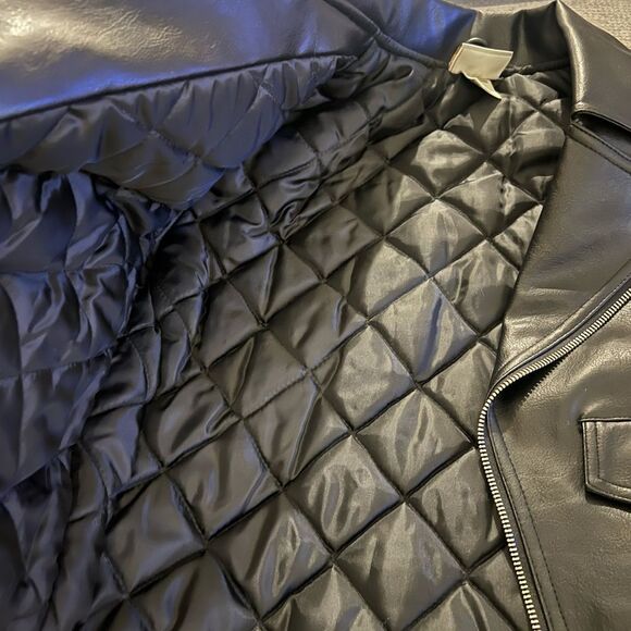 🕶️ Harley Davidson black faux leather moto jacket size small unisex like new - Picture 14 of 14